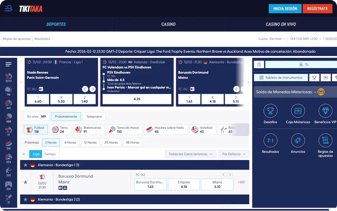 deportes del casino tikitaka